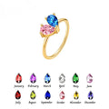Love Double Waterdrop Set With Diamonds Ring