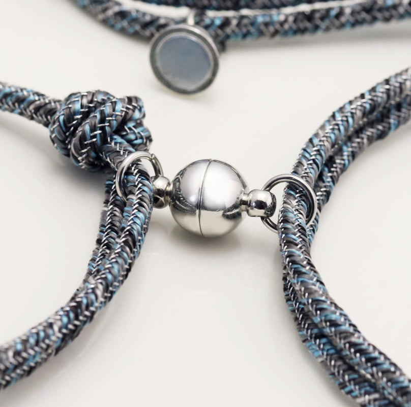 Love Magnet Attracts Staniless Steel Couples Bracelet with Customized Name Bracelet