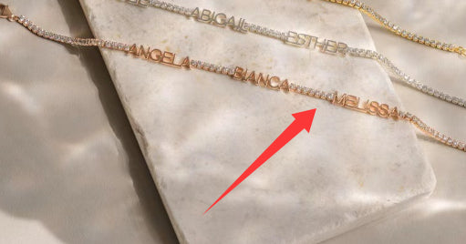 Diamond Chain Bracelet With Customized Names