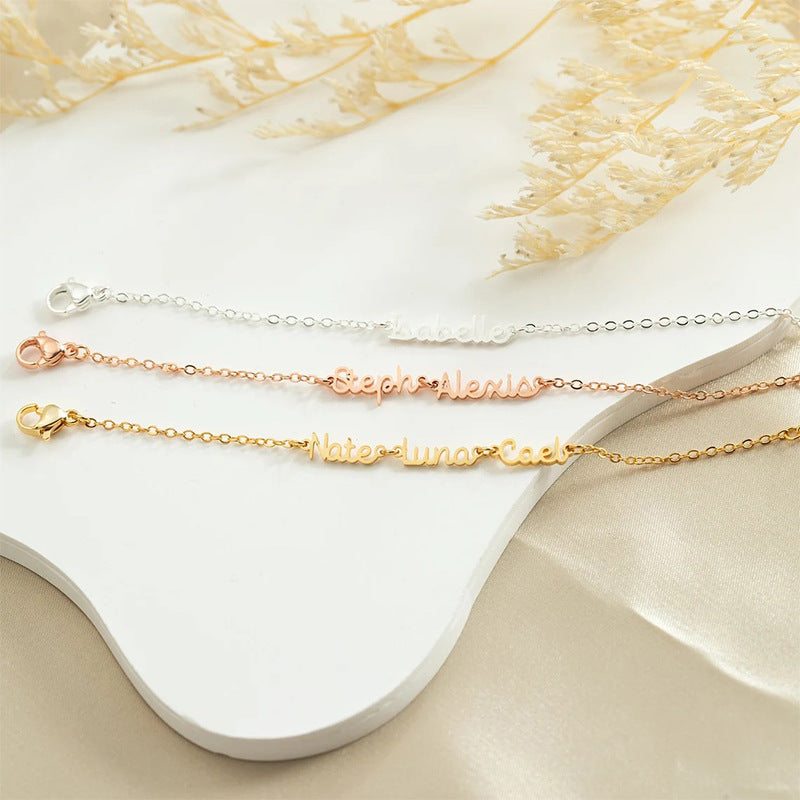 Gold And Silver Pure Letter Bracelet